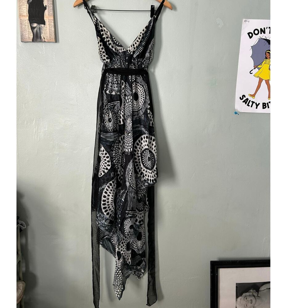 Whimsical flowy black and white dress